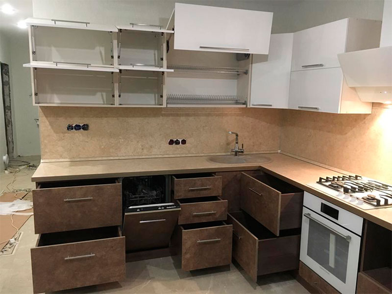 Кухня МДФ в пластике Arpa. Двухцветная, фото - 3